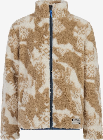 PROTEST Fleece jas 'PRTMalton JR' in Bruin: voorkant