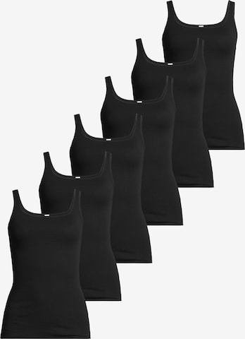 Nina von C. Unterhemd 'Fine Cotton' in Schwarz: Vorderseite