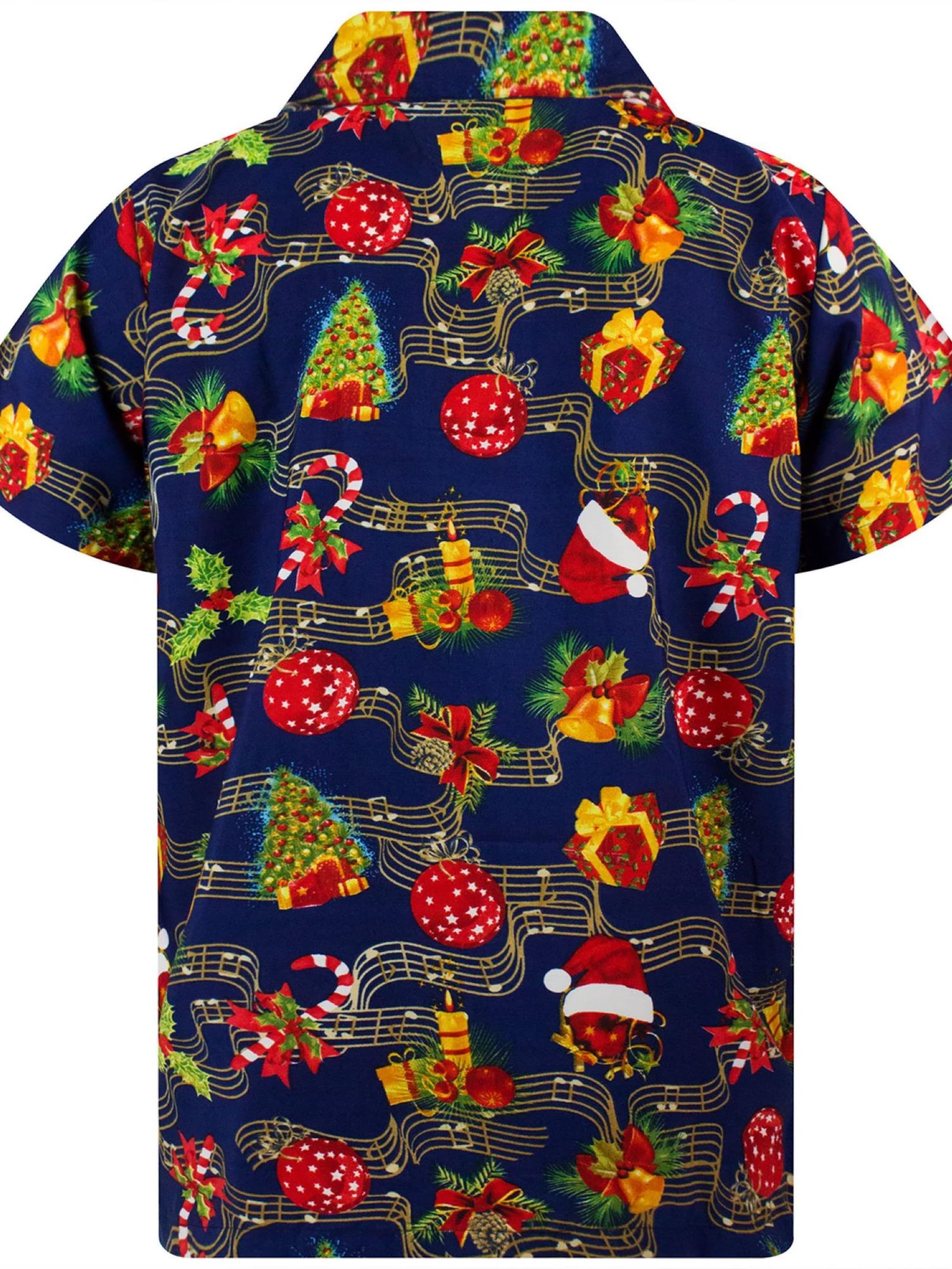 Regular fit Camicia 'Christmas Music' di King Kameha in blu