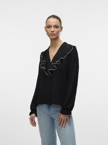 VERO MODA Blouse 'ALVA' in Zwart: voorkant