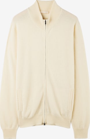 GOBI Cashmere Strickjacke 'Men's Essential Full-Zip Cashmere Cardigan' in Weiß: Vorderseite