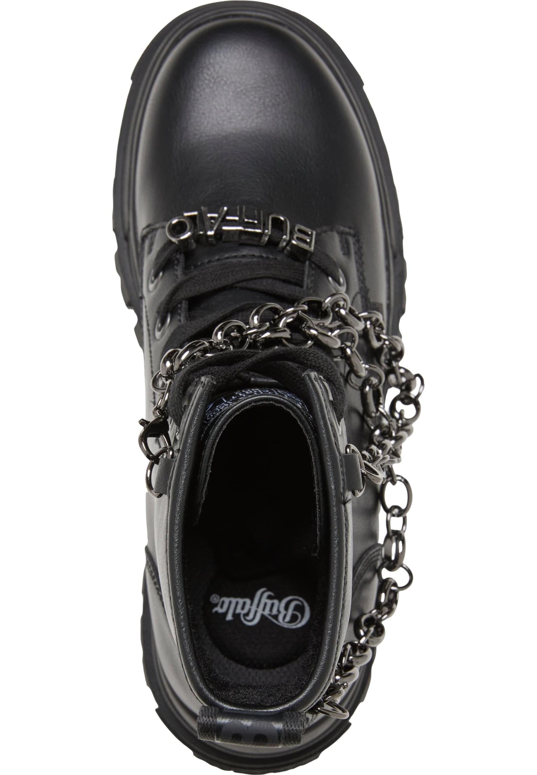 BUFFALO - Botines con cordones 'Aspha' en negro