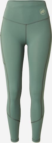 MAMMUT Skinny Workout Pants 'Massone' in Green: front