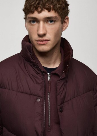 MANGO MAN Winter Jacket 'Anorak' in Red