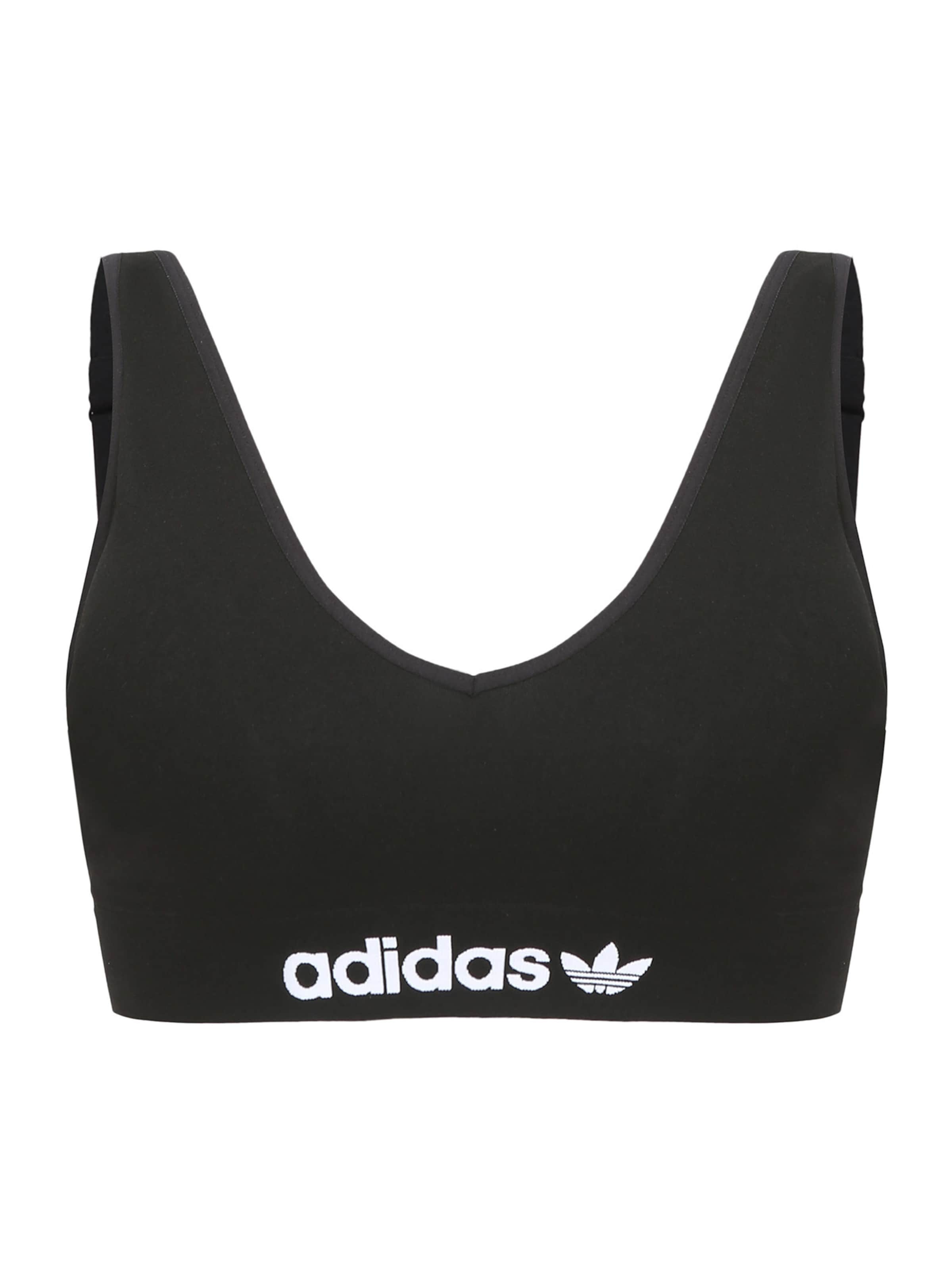 ADIDAS ORIGINALS Bralette Bra ' Low Back ' in Black: front