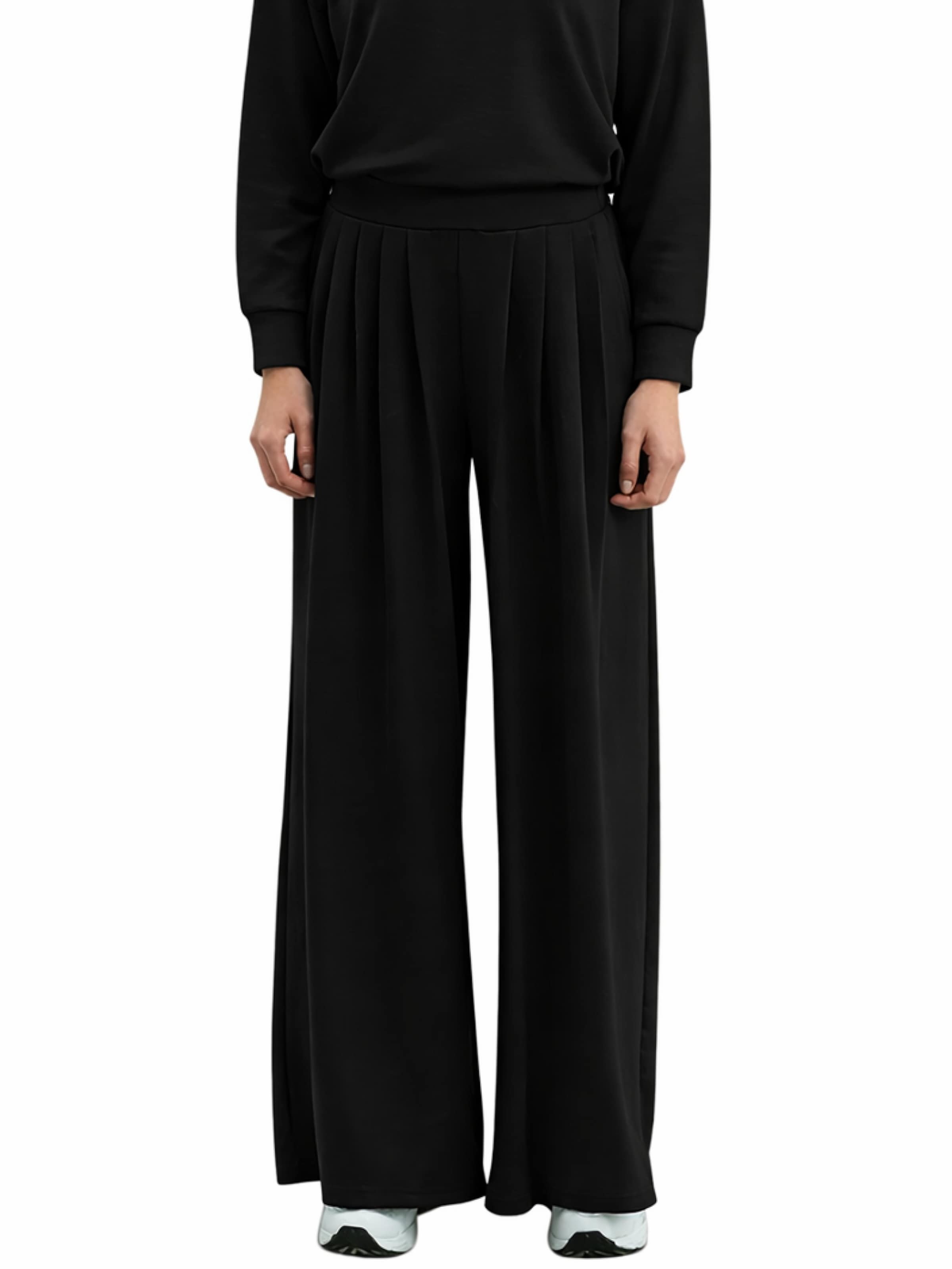 C&City Wide Leg Hose in Schwarz: Vorderseite