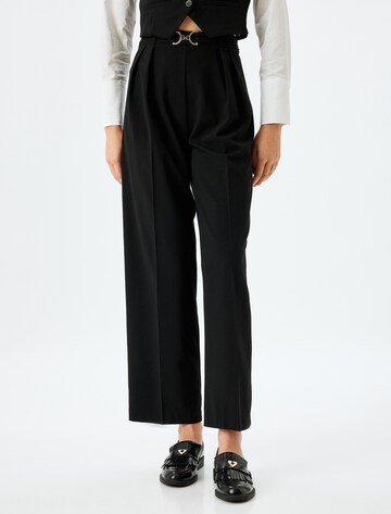 Koton Wide leg Pantalon in Zwart: voorkant