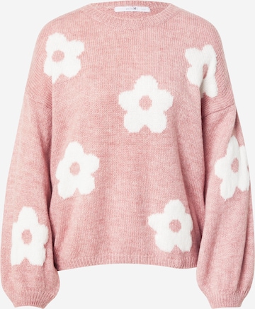 Hailys Trui 'Fl44ower' in Roze: voorkant