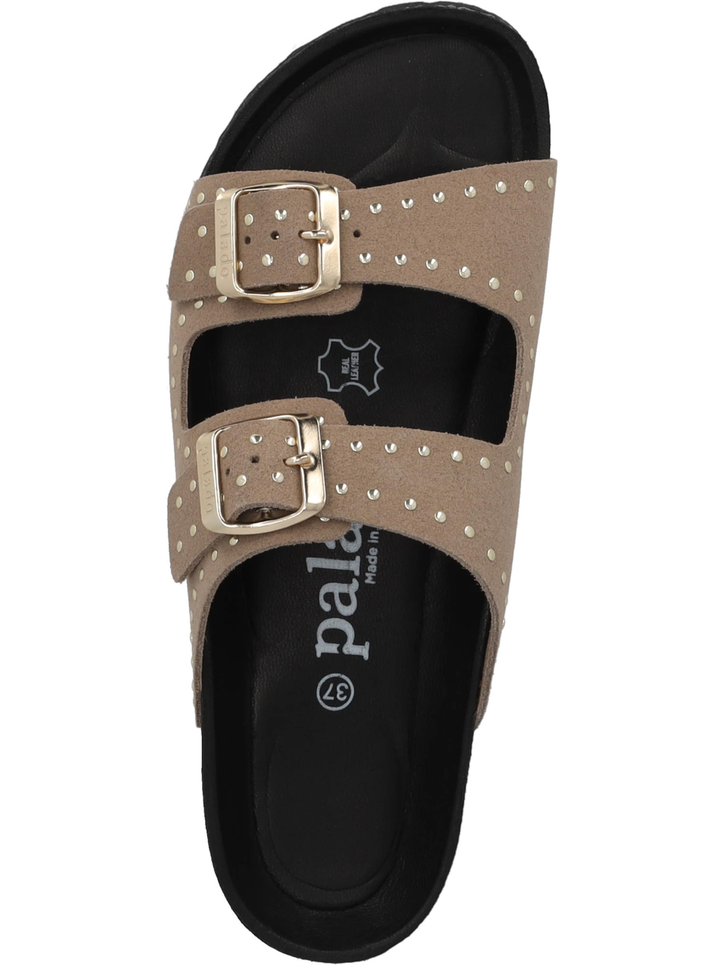 Palado Pantolette 'Palado Elaha Rivet Velours Premium Leather'‌‌‌‌‌‌ in Beige