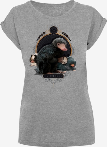 F4NT4STIC Shirt 'Phantastische Tierwesen Baby Nifflers' in Grijs: voorkant