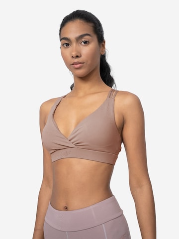 4F Triangle Sports bra in Brown: front