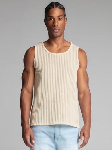 T-Shirt SikSilk en beige : devant