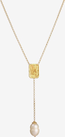 ELLI PREMIUM Halskette Organic, Perle, Y-Kette in Gold