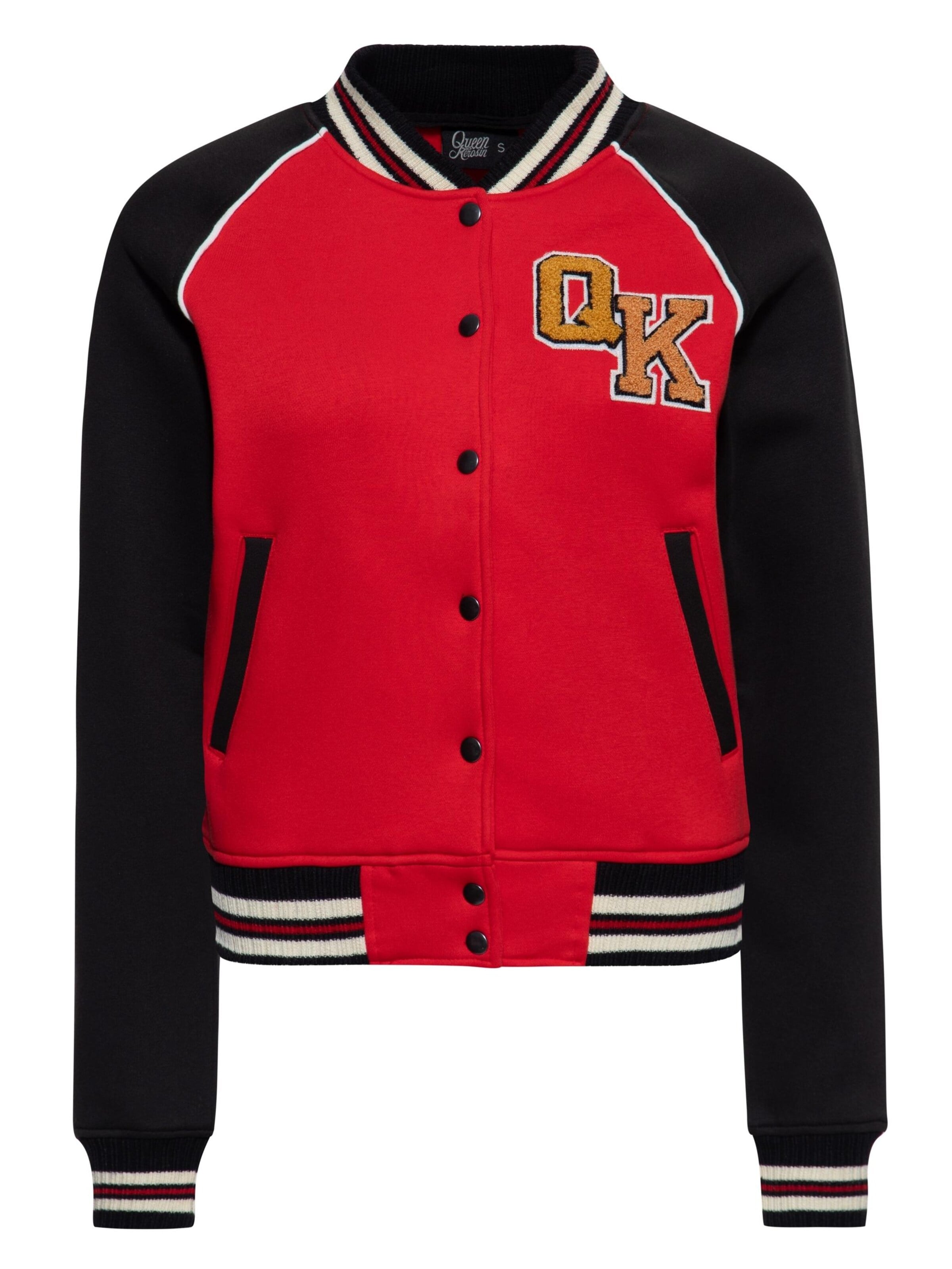 Queen Kerosin Between-Season Jacket 'Wild Rebel' in Red: front