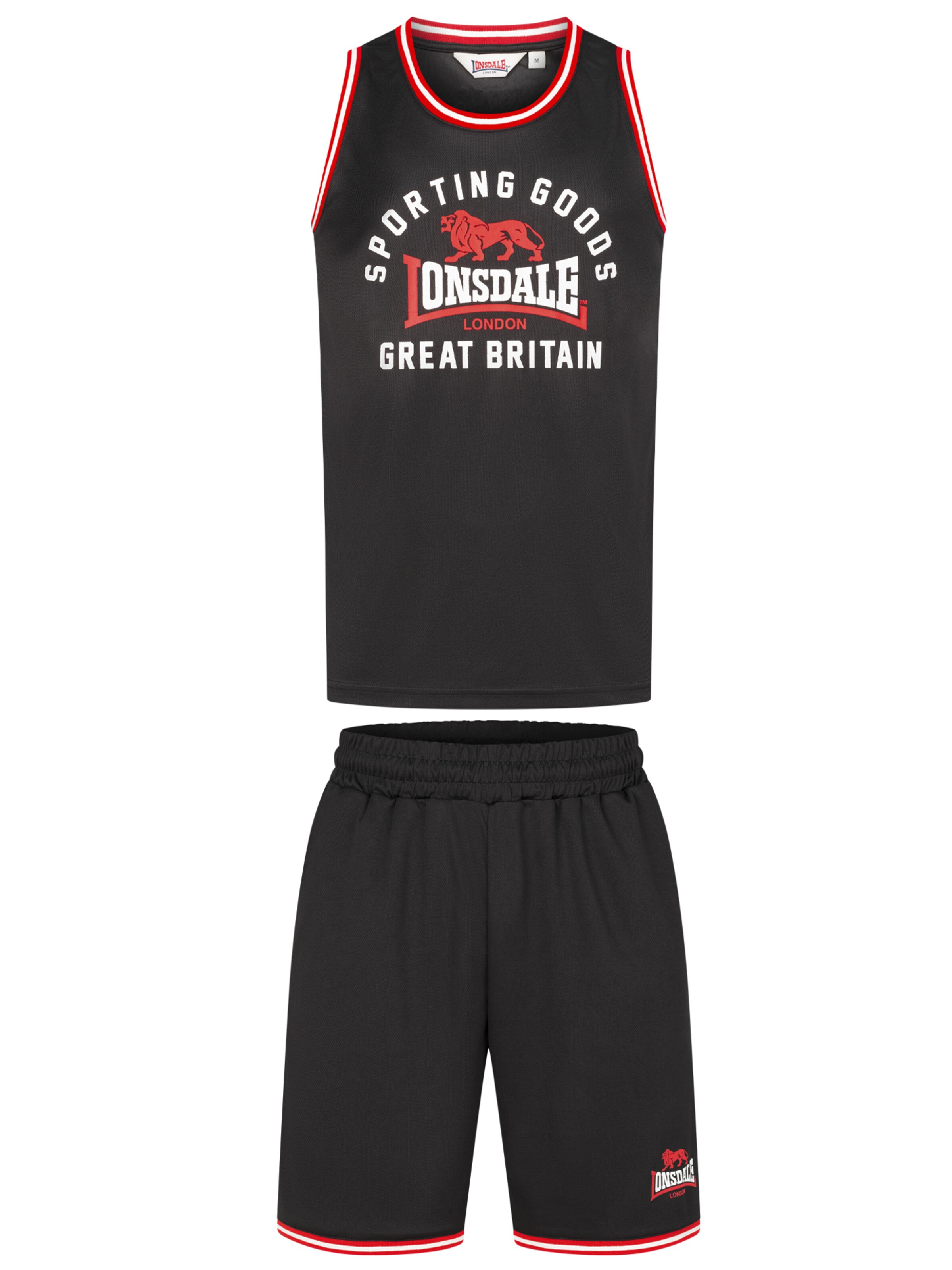 LONSDALE Φόρμα 'Pewsey' σε μαύρο: μπροστά