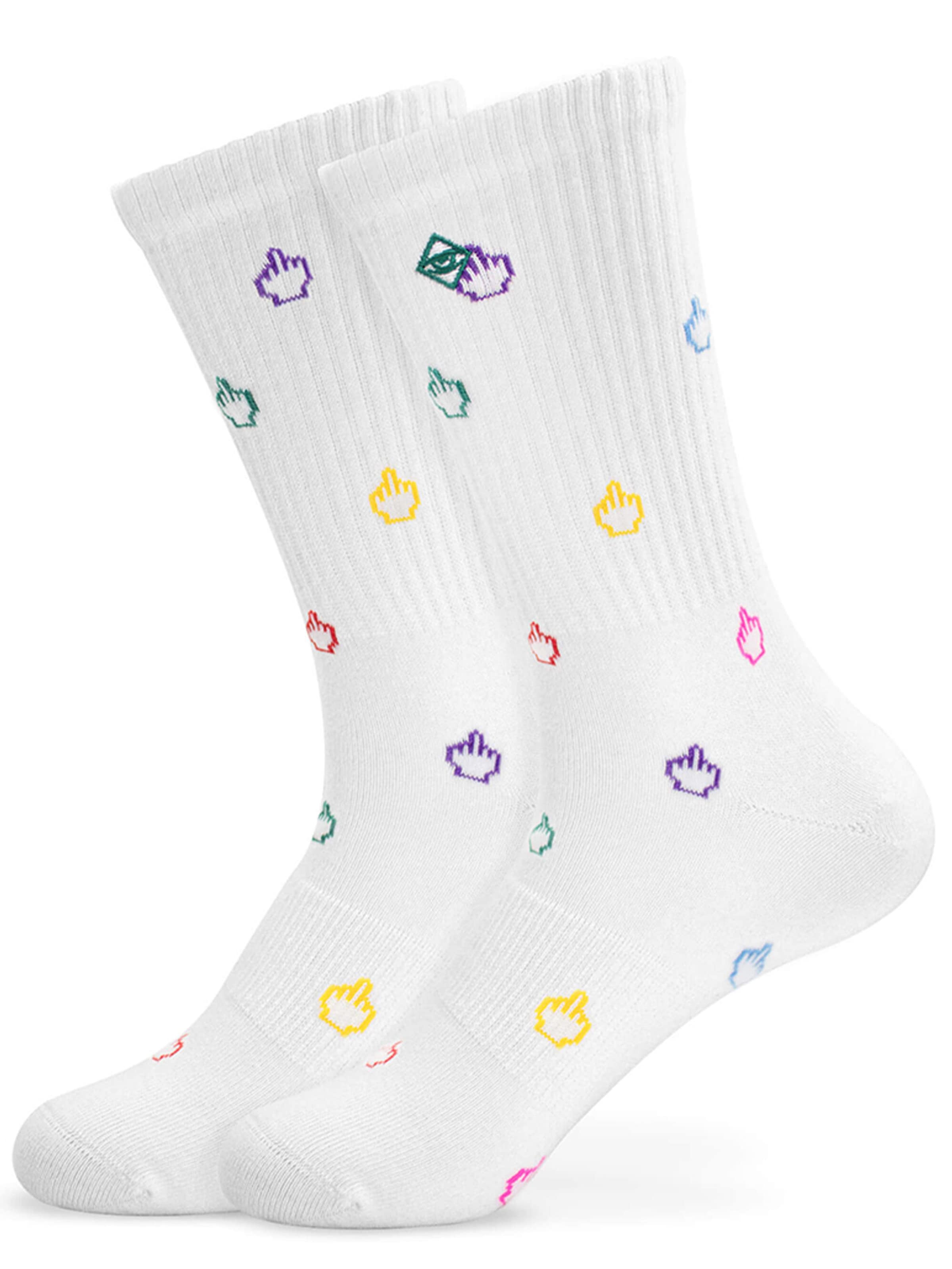 J.Clay Socks 'Have a nice day' in White: front