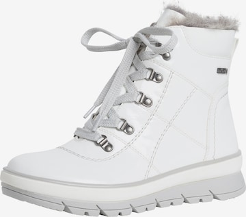 JANA Lace-Up Ankle Boots in White: front