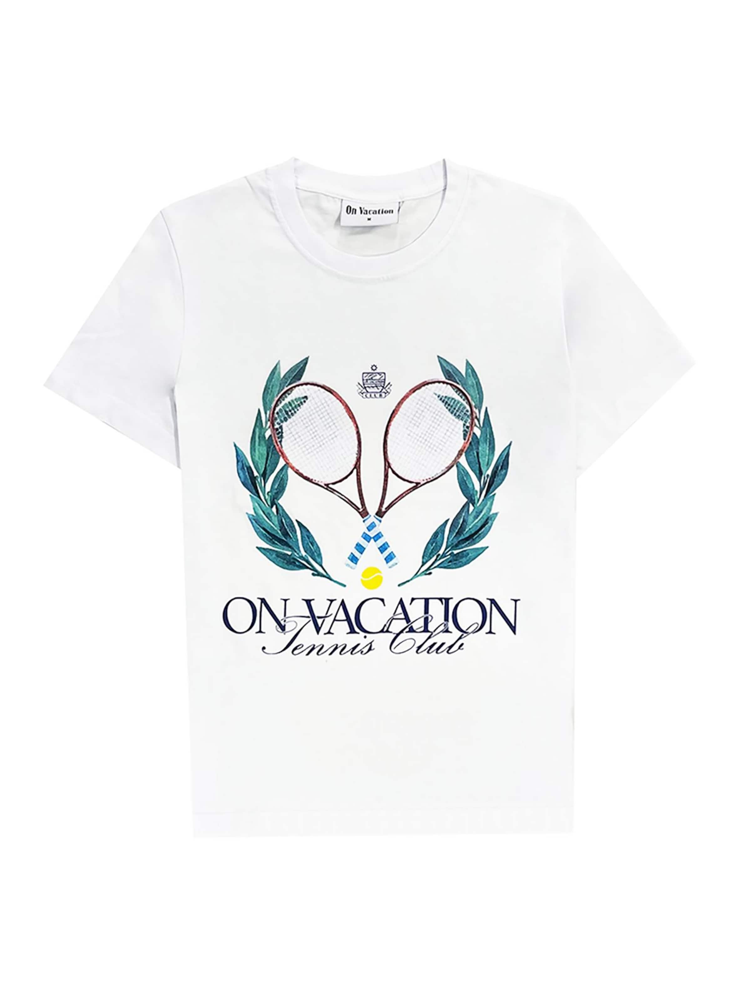 On Vacation Shirt 'Tennis' in White: front