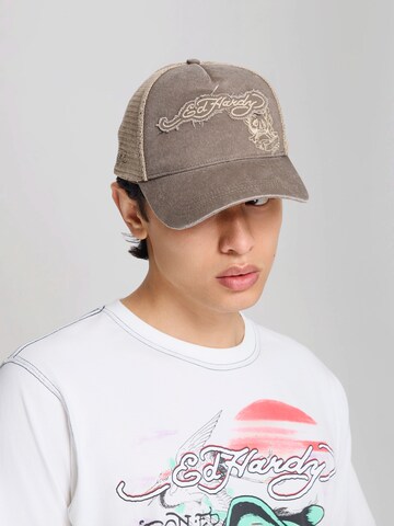 Ed Hardy Cap in Beige: front