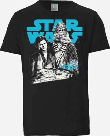 LOGOSHIRT T-Shirt 'Star Wars: Solo - Han Solo & Chewbacca' in Mischfarben: predná strana