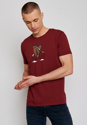 GREENBOMB Shirt 'Animal Sloth Ice' in Rood