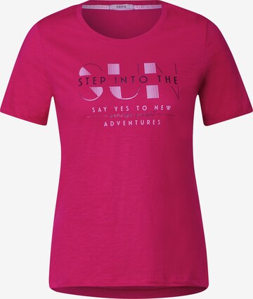 CECIL T-Shirt 'Sun' in Pink: predná strana