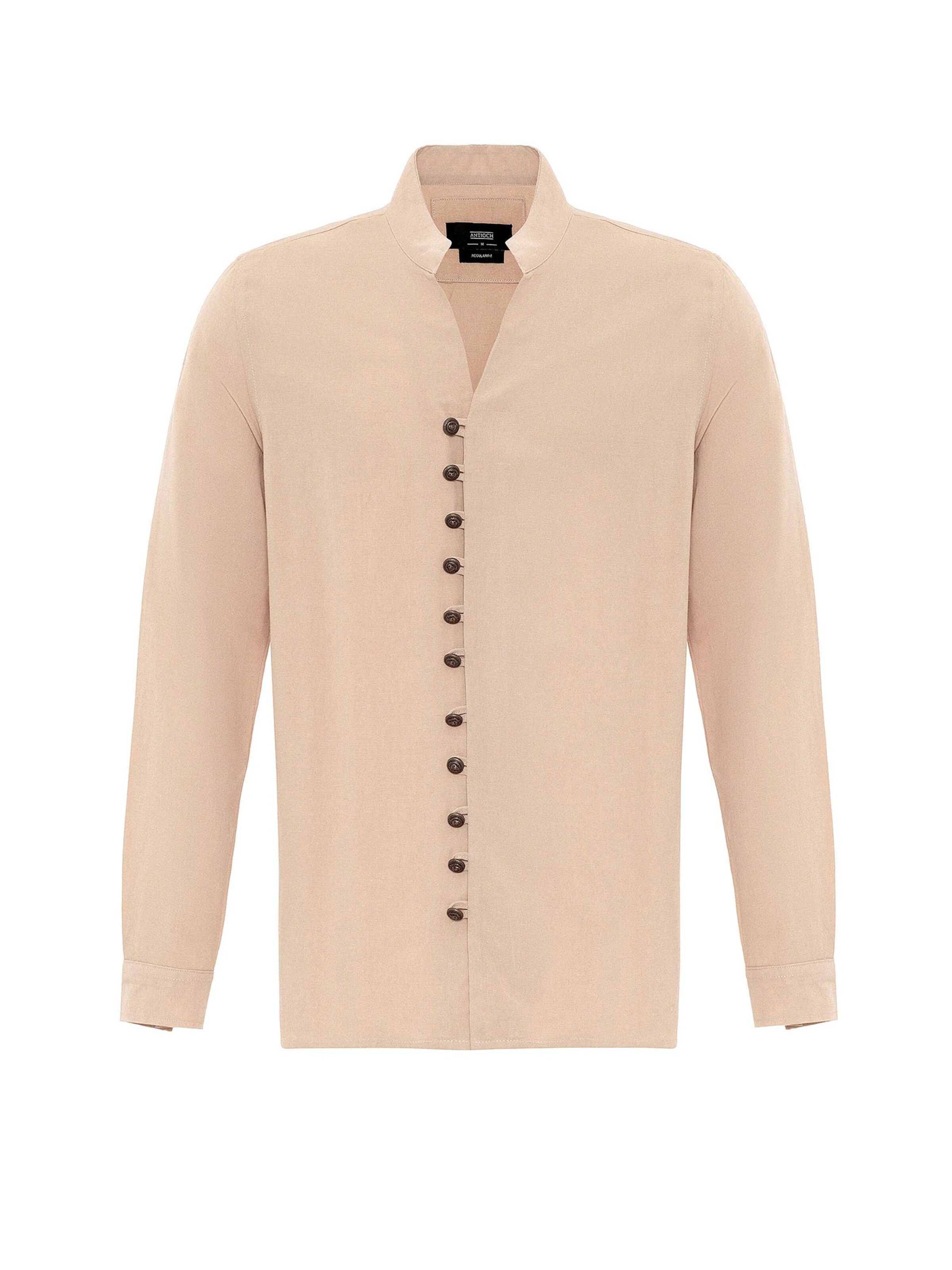 Antioch Regular fit Риза в бежово: отпред