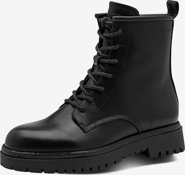 Tamaris Lace-Up Ankle Boots in Black: front