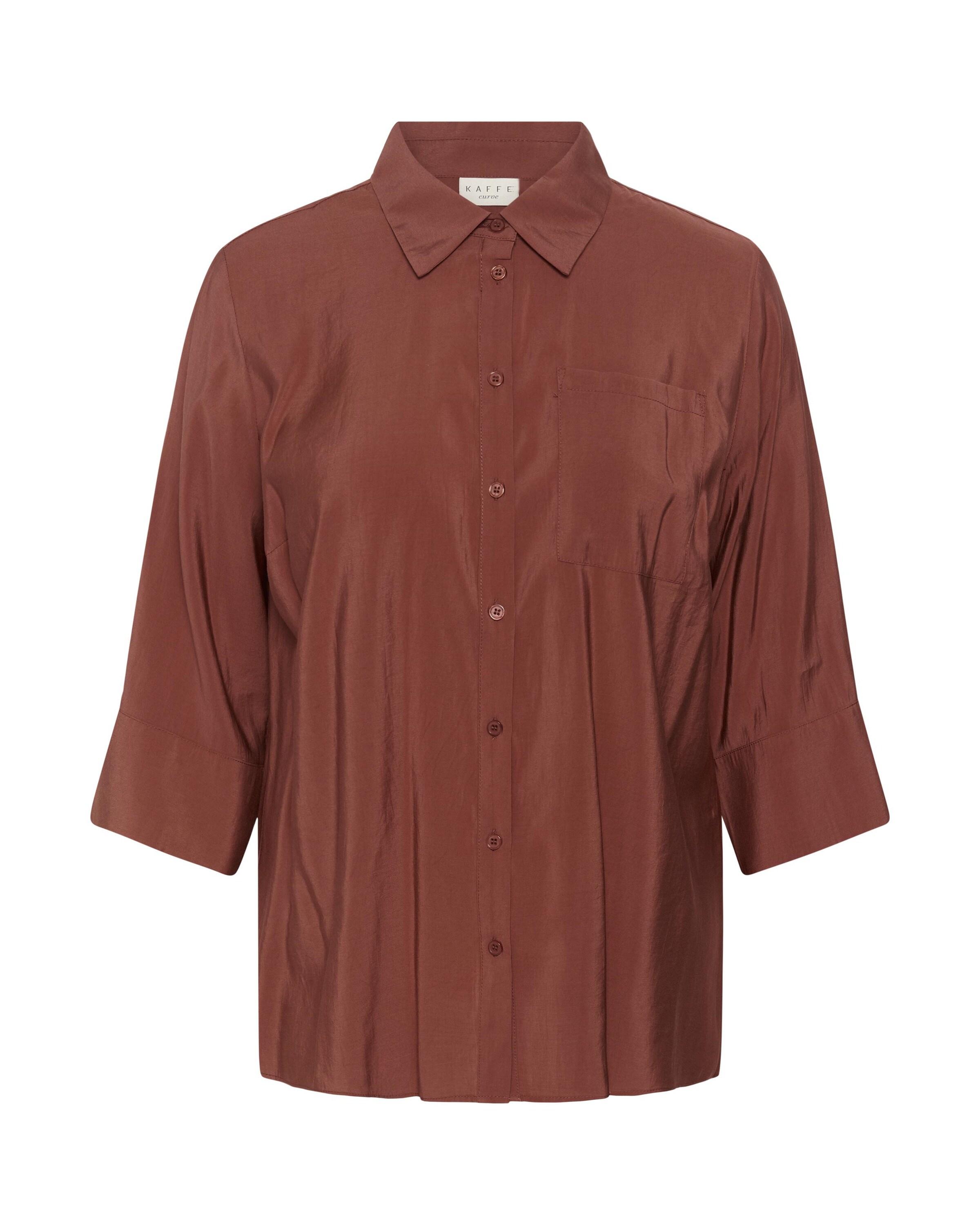KAFFE CURVE Blusa em castanho, Vista do artigo