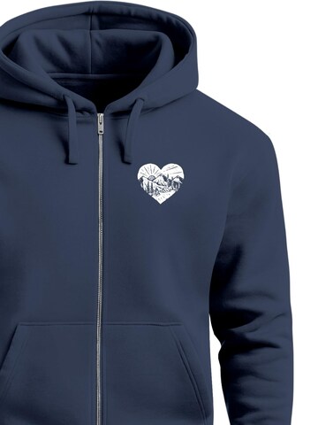 Neverless Sweatjacke 'Wanderlust'‌‌ in Blau