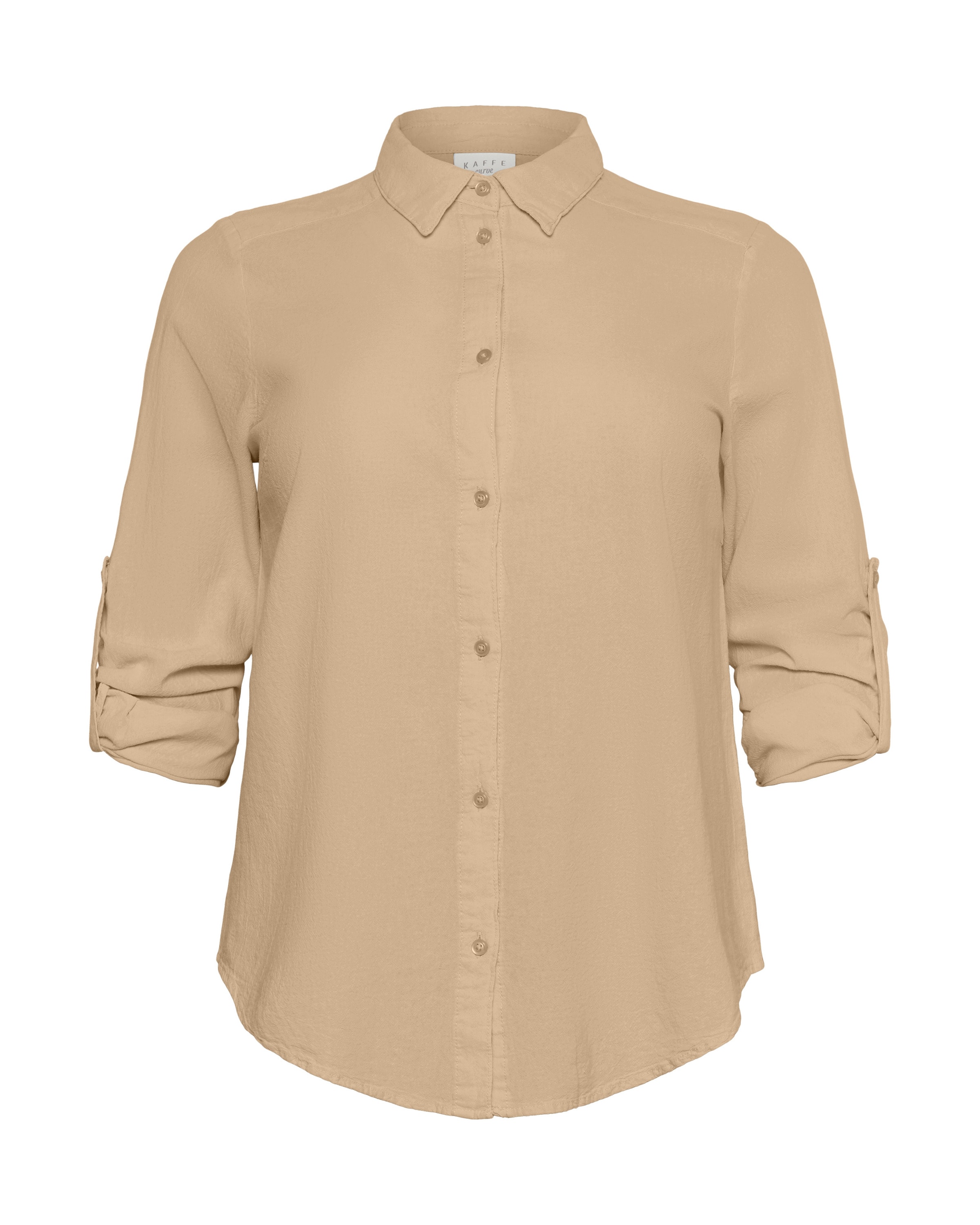 KAFFE CURVE Blouse 'Nana' in Beige: voorkant