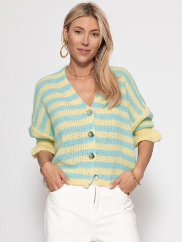 SASSYCLASSY Knit Cardigan in Yellow: front