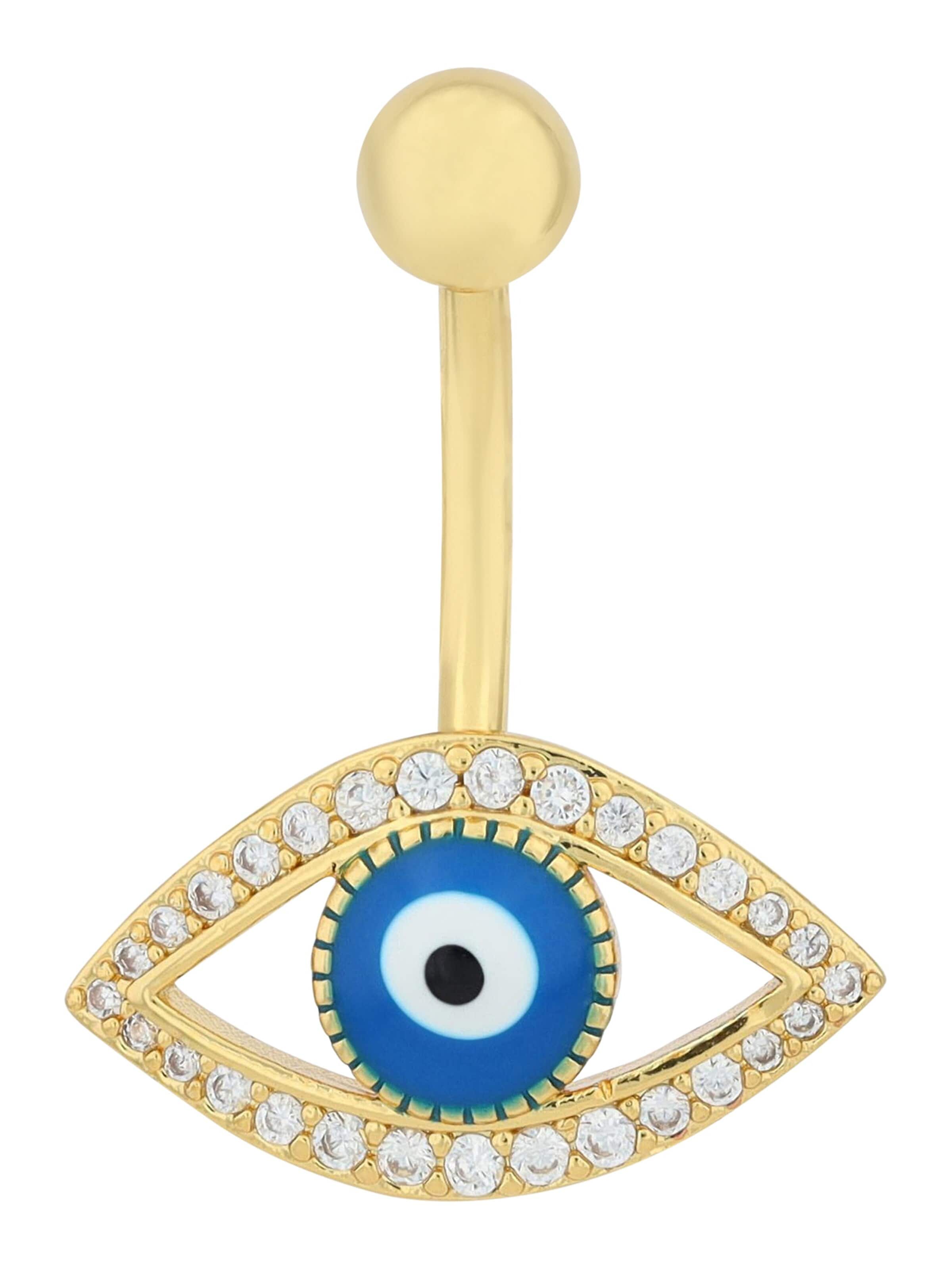 Akzent Piercingschmuck 'Zirkonia'‌ in Gold: Vorderseite