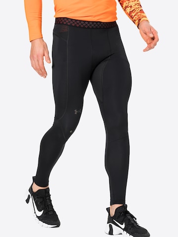 Skinny Pantaloni sportivi 'Rush' di UNDER ARMOUR in nero: frontale