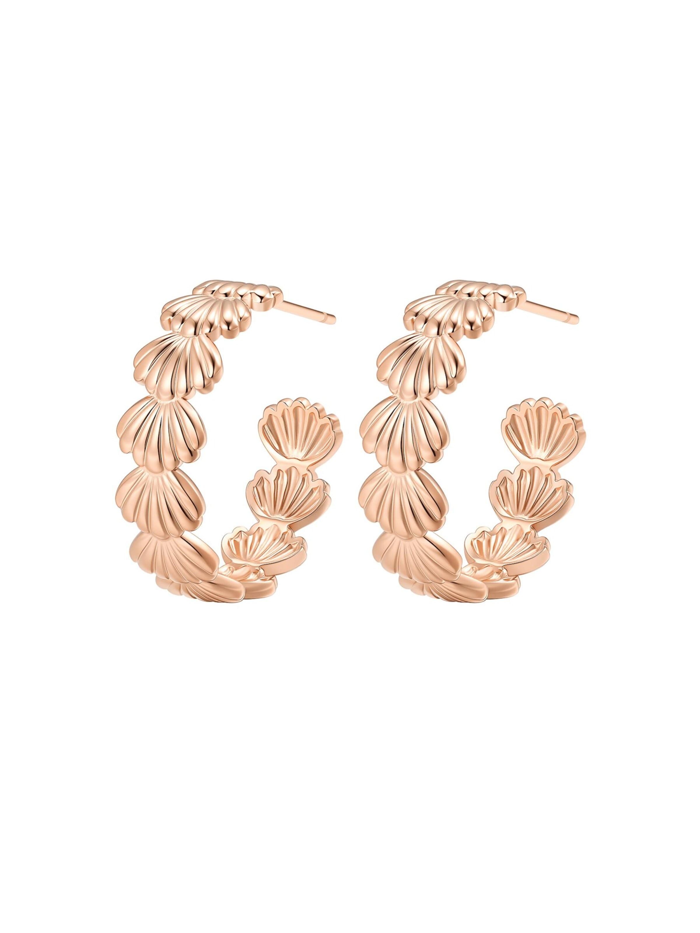 Hey Happiness Ohrringe 'Coastal Shell Hoop'‌‌‌‌‌‌‌‌‌ in Gold: Vorderseite