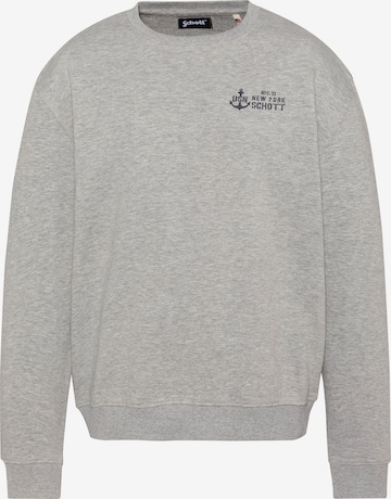 Schott NYC Sweatshirt in Grau: Vorderseite