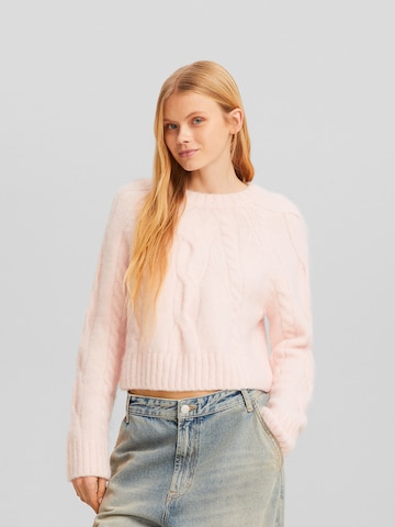 Bershka Sweater in Pink: front