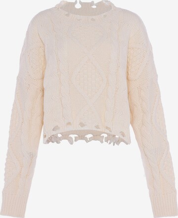 Pull-over MYMO en blanc : devant