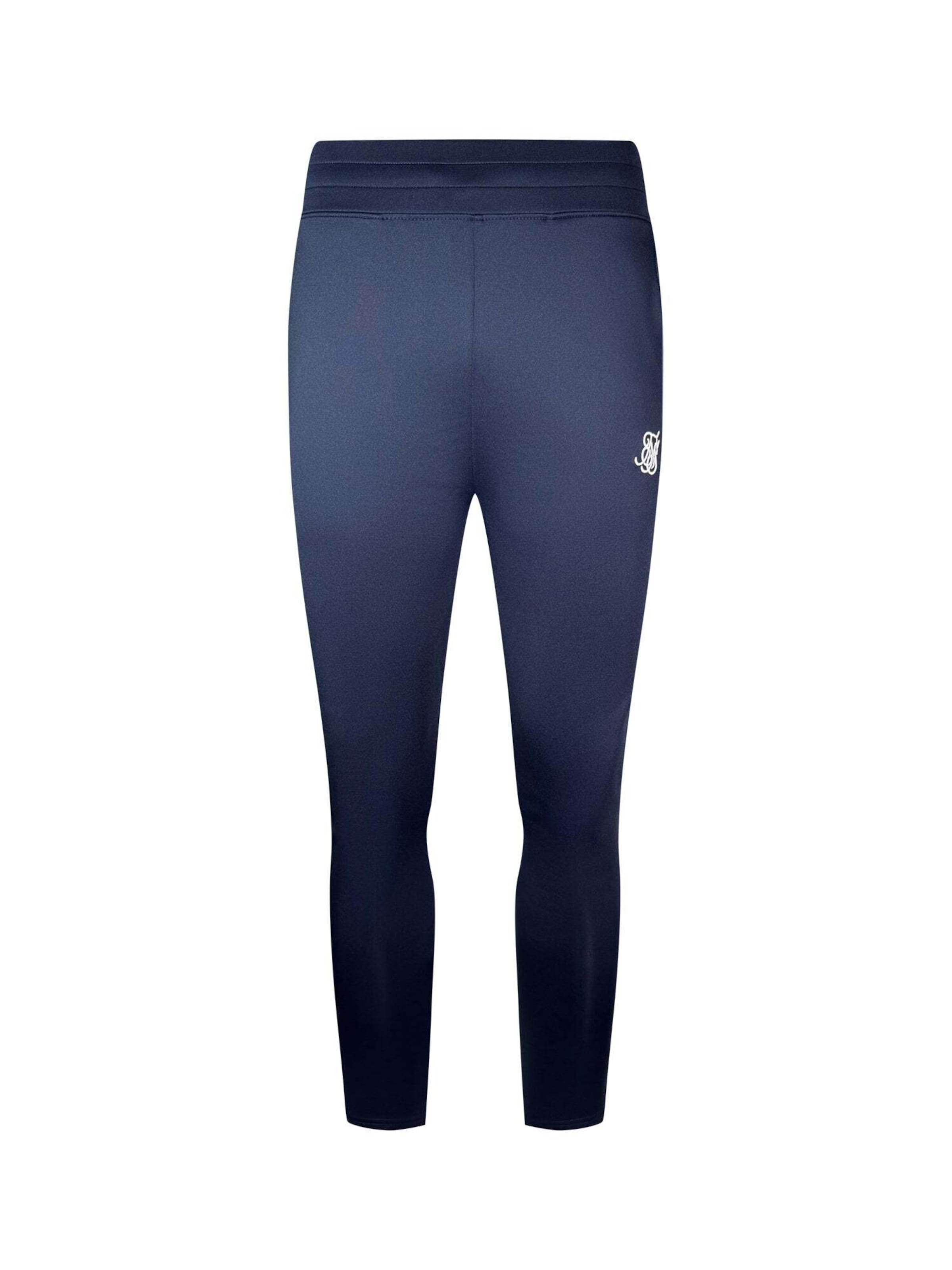 SikSilk Slim fit Workout Pants 'Essentials Poly' in Blue: front