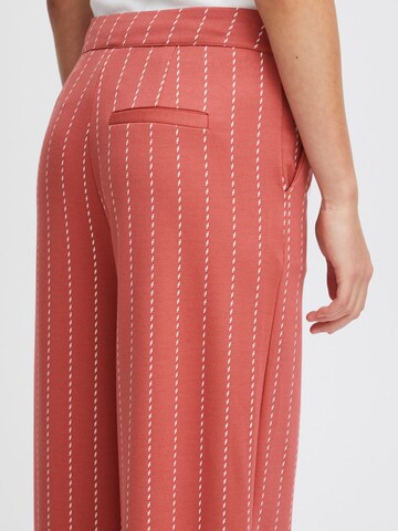 ICHI - Pierna ancha Pantalón ' Ruti ' en rojo