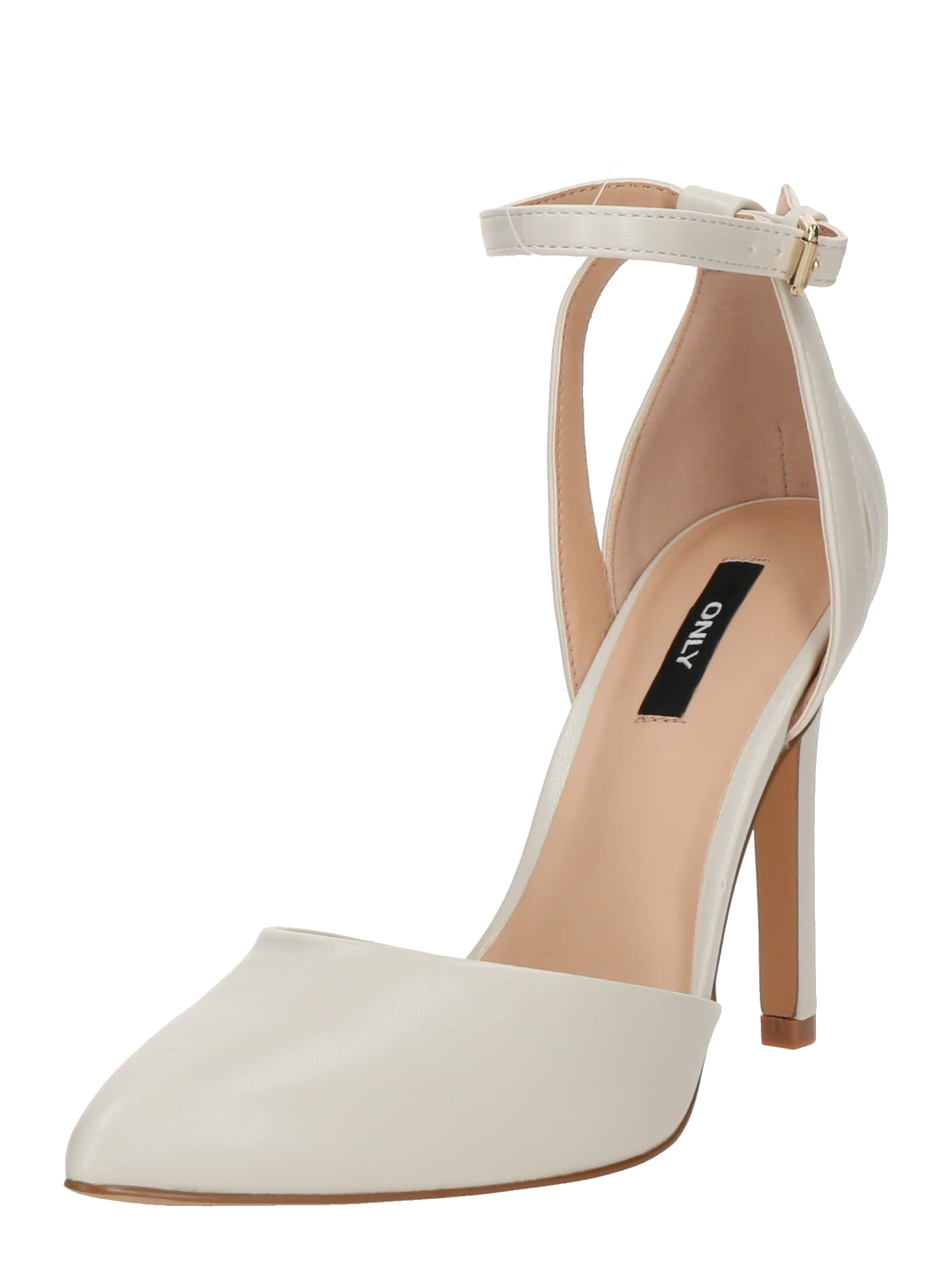 ONLY Čevlji s peto in s paščki 'ONLCHLOE-6' | bela barva: sprednja stran