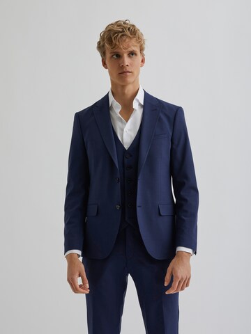 Coupe slim Veste de costume 'Ludvigsen' Bertoni en bleu : devant