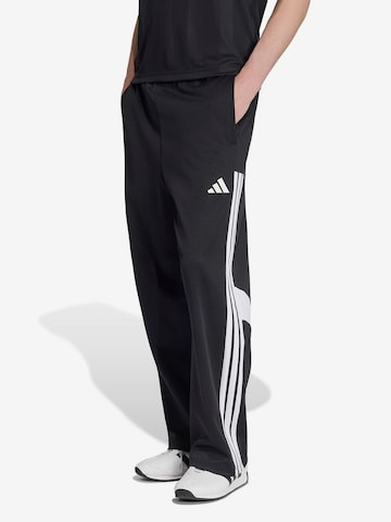 ADIDAS SPORTSWEARWide Leg/ Široke nogavice Sportske hlače 'TIRO OH' - crna boja: prednji dio