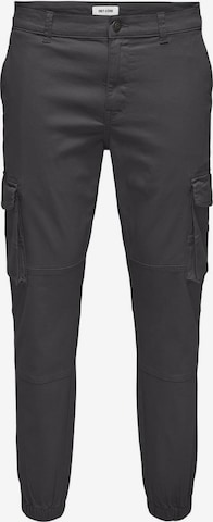 Only & Sons Tapered Cargo Pants 'ONSCarter' in Grey: front