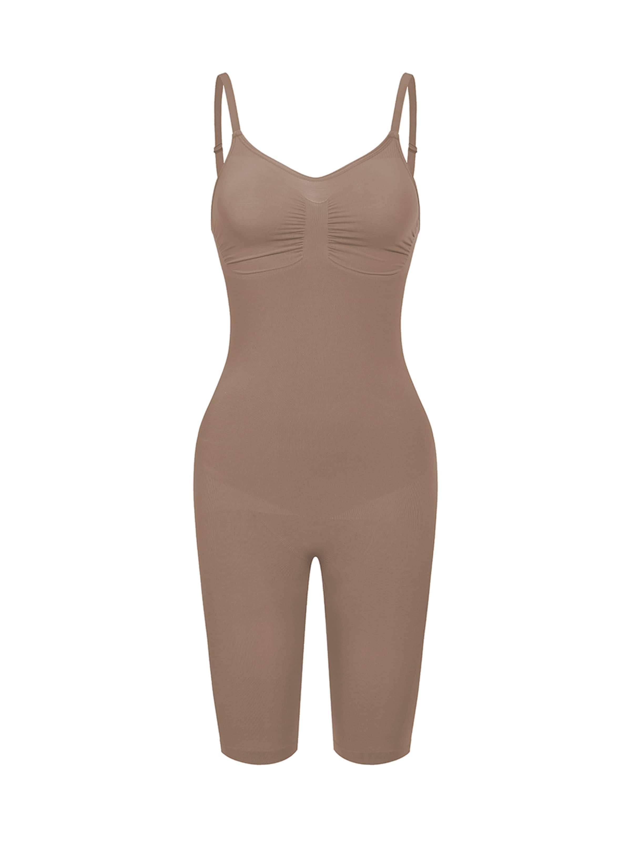 cfab (formerly creamy fabrics) - Body moldeador 'Bodysuit Sculpting Shapewear mit Shorts' en marrón: frente