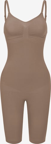 cfab (formerly creamy fabrics) - Body moldeador 'Bodysuit Sculpting Shapewear mit Shorts' en marrón: frente