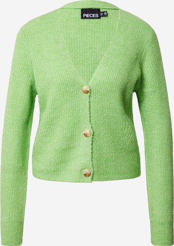 Cardigan PIECES en vert : devant