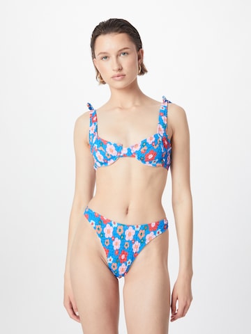 Nasty Gal Bustier Bikini | modra barva: sprednja stran