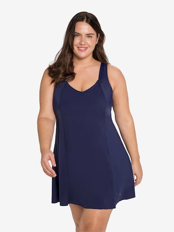 SHEEGO Bralette Swimsuit Dress in Purple: front