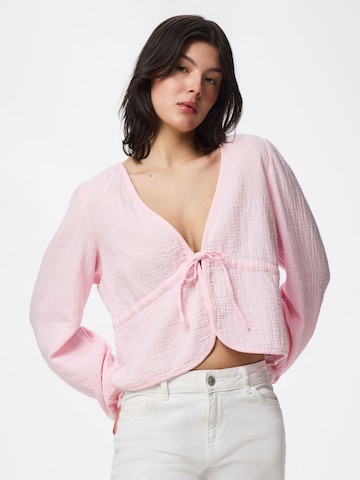 PIECES Bluse 'SASTINA' i pink: forside